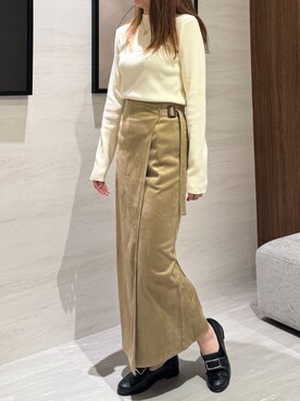 「AJUGA.（アジュガ）のアイテム」を使った、AJUGA.スタッフさん（レディース・159cm）の秋コーディネート