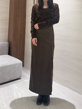 「AJUGA.（アジュガ）のアイテム」を使った、AJUGA.スタッフさん（レディース・160cm）の秋コーディネート