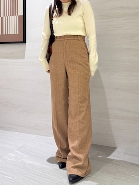 「AJUGA.（アジュガ）のアイテム」を使った、AJUGA.スタッフさん（レディース・152cm）の冬コーディネート