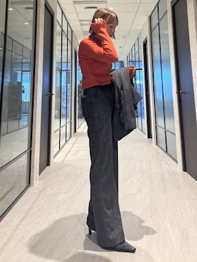 「AJUGA.（アジュガ）のアイテム」を使った、AJUGA.スタッフさん（レディース・161cm）の冬コーディネート