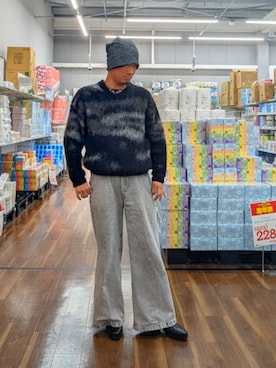 「アイテム（デニムパンツ）」を使った、虎熊さん（メンズ・174cm）の秋コーディネート