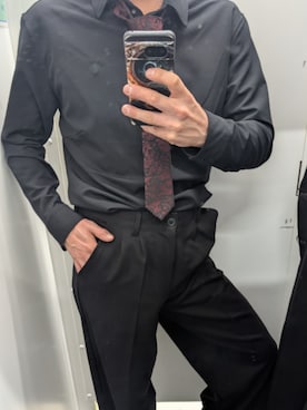 「アイテム（フォーマルスーツ/小物）」を使った、虎熊さん（メンズ・174cm）の冬コーディネート