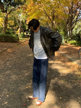 「The Kenford Fineshoes（ケンフォードファインシューズ）のアイテム（ローファー）」を使った、Ryoさん（メンズ・174cm）の秋コーディネート