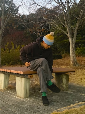 「アイテム（ソックス/靴下）」を使った、Ryoさん（メンズ・174cm）の秋コーディネート