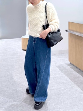 「LEPSIM（レプシィム）のアイテム（トートバッグ）」を使った、muuu805 さん（レディース・159cm）の冬コーディネート