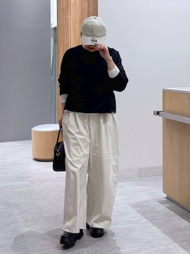 「LEPSIM（レプシィム）のイージーコクーンワイドパンツ　499926（その他パンツ）」を使った、muuu805 さん（レディース・159cm）の秋コーディネート