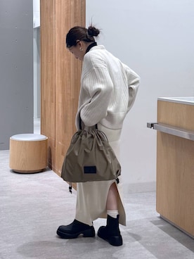 「アイテム（レインシューズ）」を使った、muuu805 さん（レディース・159cm）の冬コーディネート