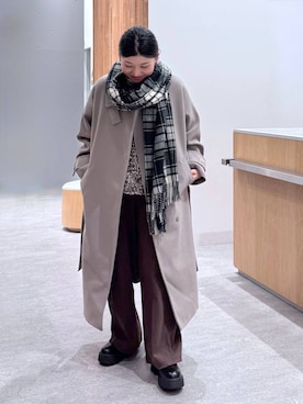 「アイテム（ステンカラーコート）」を使った、muuu805 さん（レディース・159cm・30代）の秋コーディネート
