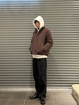 「アイテム（その他アウター）」を使った、nihonさん（メンズ・183cm）の冬コーディネート