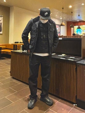 「Engineered Garments（エンジニアードガーメンツ）のアイテム」を使った、odd10976さん（メンズ・186cm）の冬コーディネート