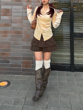 「EMODA（エモダ）のアイテム」を使った、bibi★さん（レディース・153cm）の秋コーディネート