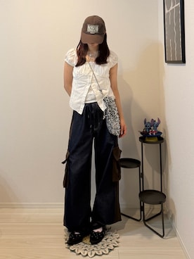 「SLY（スライ）のアイテム（パンツ）」を使った、bibi★さん（レディース・153cm）の夏コーディネート