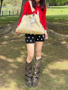 「YOLO（ヨーロ）のアイテム（バッグ）」を使った、bibi★さん（レディース・153cm）の春コーディネート