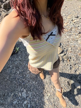 「YOLO（ヨーロ）のアイテム」を使った、bibi★さん（レディース・153cm）の春コーディネート