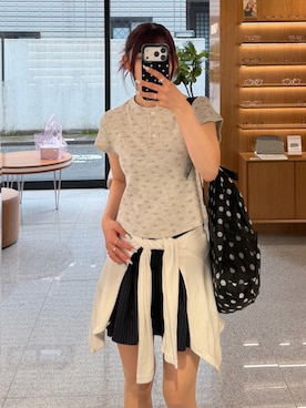 「UNIQLO（ユニクロ）のアイテム（トップス、ホワイト系）」を使った、bibi★さん（レディース・153cm）の夏コーディネート