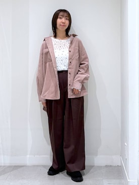 「GLOBAL WORK（グローバルワーク）の晴雨兼用厚底ローファー/1023266（ローファー、その他）」を使った、きゃなさん（レディース・160cm）の秋コーディネート