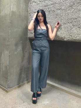 「GYDA（ジェイダ）のアイテム（オールインワン・サロペット）」を使った、shokoさん（レディース・164cm）の夏コーディネート