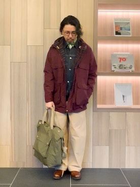 「WOOLRICH（ウールリッチ）のアイテム」を使った、takutaku3838さん（メンズ・173cm）の春コーディネート