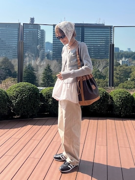 「春服」｜「アイテム（チュニック）」を使った、ぐちょめさん（レディース・157cm）の春コーディネート