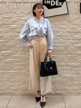「index（インデックス）のアイテム（バッグ）」を使った、mihaさん（レディース・161cm）の春コーディネート