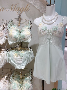 「アイテム（インナーウェア/肌着、グリーン系）」を使った、Hisaeさん（レディース・159cm）の春コーディネート