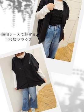 「one'sterrace（ワンズテラス）のアイテム（シャツ/ブラウス）」を使った、よっぴさん（レディース・160cm）の春コーディネート