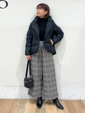 「Lee（リー）のアイテム（ショルダーバッグ）」を使った、山さんさん（レディース・154cm）の冬コーディネート