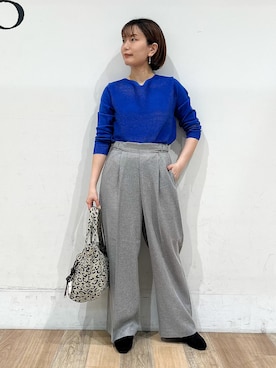 「アイテム（チャーム）」を使った、山さんさん（レディース・154cm）の秋コーディネート