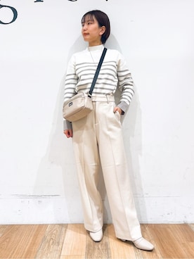 「Lee（リー）のアイテム（ショルダーバッグ）」を使った、山さんさん（レディース・154cm）の冬コーディネート
