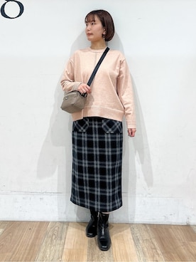 「Lee（リー）のアイテム（バッグ）」を使った、山さんさん（レディース・154cm）の冬コーディネート