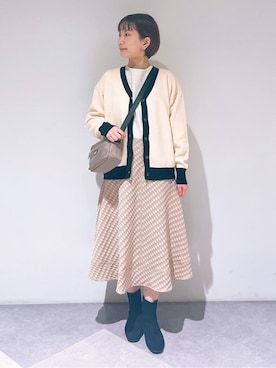 「Lee（リー）のアイテム（ショルダーバッグ）」を使った、山さんさん（レディース・154cm）の秋コーディネート