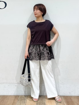 「grove（グローブ）のアイテム」を使った、山さんさん（レディース・154cm）の夏コーディネート