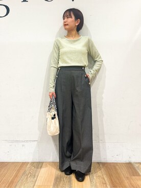 「Lee（リー）のアイテム（トートバッグ）」を使った、山さんさん（レディース・154cm）の春コーディネート