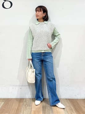 「Lee（リー）のアイテム（バッグ）」を使った、山さんさん（レディース・154cm）の春コーディネート