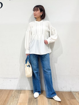 「Lee（リー）のアイテム（バッグ）」を使った、山さんさん（レディース・154cm）の春コーディネート