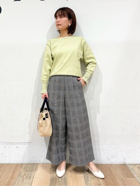 「Lee（リー）のアイテム（トートバッグ）」を使った、山さんさん（レディース・154cm）の冬コーディネート