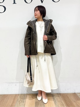 「Lee（リー）のアイテム（ショルダーバッグ）」を使った、山さんさん（レディース・154cm）の冬コーディネート