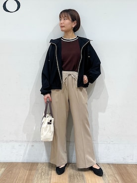 「Lee（リー）のアイテム（バッグ）」を使った、山さんさん（レディース・154cm）の秋コーディネート