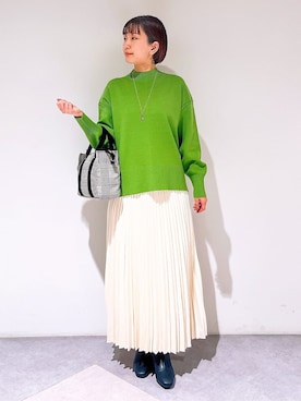 「Lee（リー）のアイテム（トートバッグ）」を使った、山さんさん（レディース・154cm）の秋コーディネート