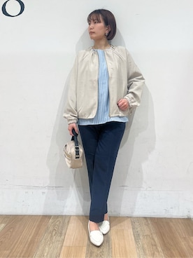 「Lee（リー）のアイテム（バッグ）」を使った、山さんさん（レディース・154cm）の夏コーディネート