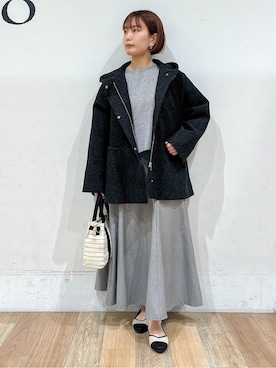 「Lee（リー）のアイテム（バッグ）」を使った、山さんさん（レディース・154cm）の冬コーディネート