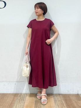「Lee（リー）のアイテム（バッグ）」を使った、山さんさん（レディース・154cm）の夏コーディネート