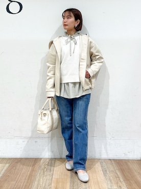 「Lee（リー）のアイテム（バッグ）」を使った、山さんさん（レディース・154cm）の春コーディネート