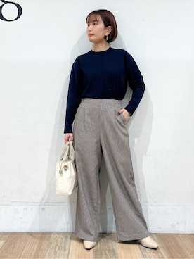 「Lee（リー）のアイテム（バッグ）」を使った、山さんさん（レディース・154cm）の冬コーディネート