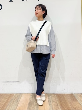 「Lee（リー）のアイテム（ショルダーバッグ）」を使った、山さんさん（レディース・154cm）の春コーディネート
