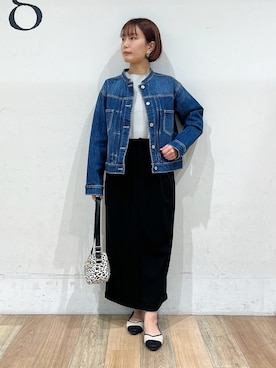 「Lee（リー）のアイテム（バッグ）」を使った、山さんさん（レディース・154cm）の冬コーディネート