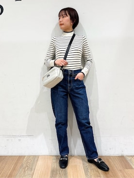 「Lee（リー）のアイテム（ショルダーバッグ）」を使った、山さんさん（レディース・154cm）の春コーディネート
