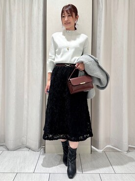 「アイテム（ピーコート、グレー系）」を使った、komiさん（レディース・164cm）の冬コーディネート