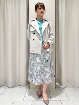 「アイテム（トレンチコート、グレー系）」を使った、komiさん（レディース・164cm）の冬コーディネート