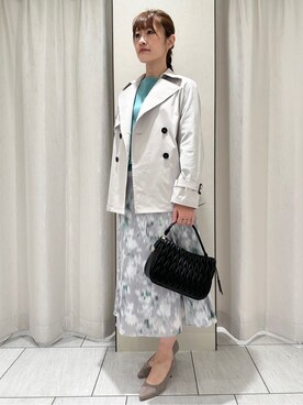 「アイテム（トレンチコート、グレー系）」を使った、komiさん（レディース・164cm）の冬コーディネート